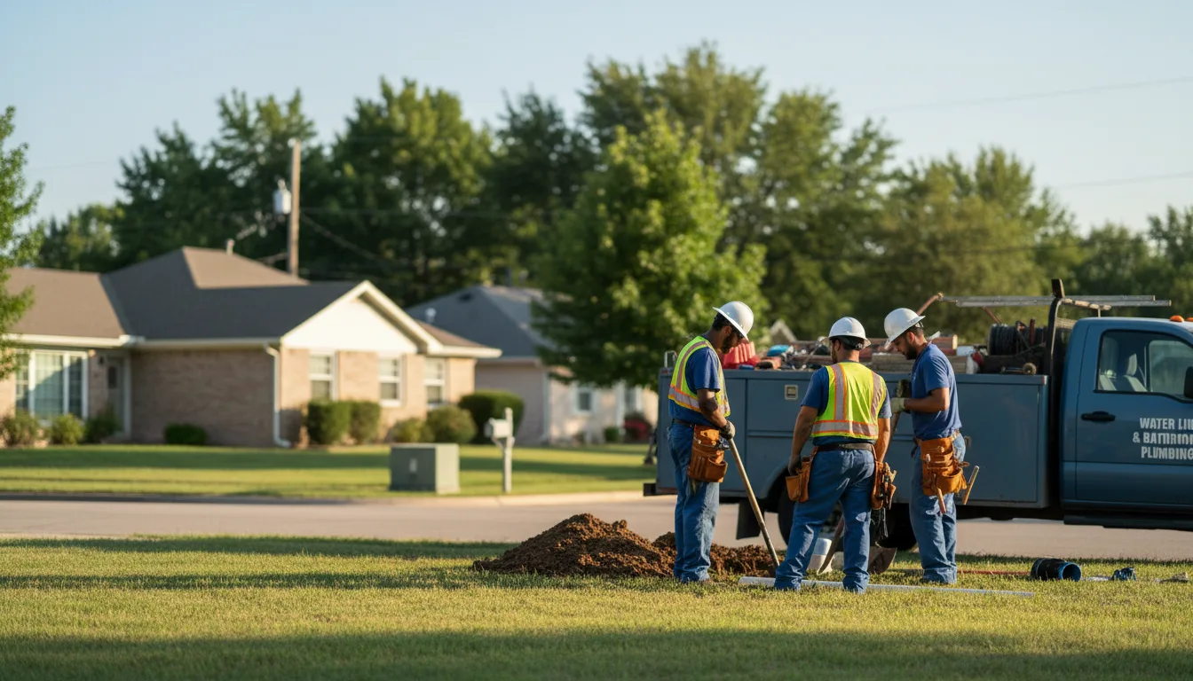 Residential water line and bathroom plumbing service in Santa Fe, MO